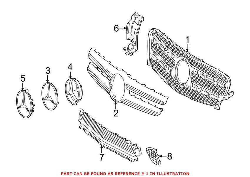 Grille - Front Upper (Without Soprt package)